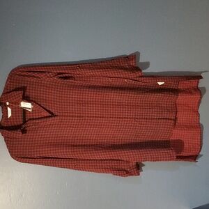 Reitmans size S red black plaid checkered shirt dress